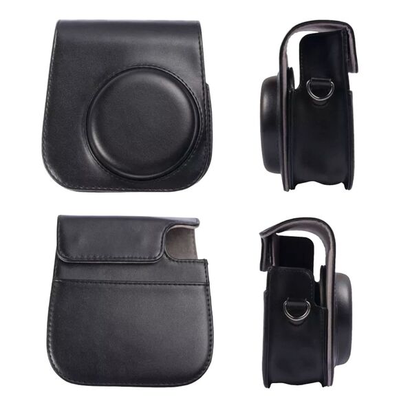 Fujifilm Instax Mini 11 Case Black PU Leather with Adjustable Shoulder Strap - Picture 5 of 6